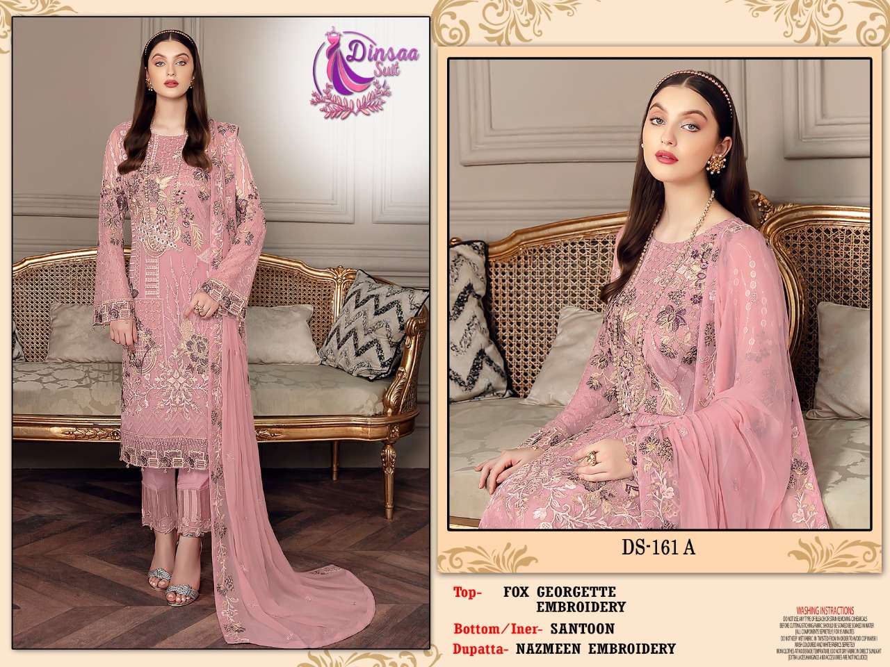 DS-161 COLOURS BY DINSAA SUIT 161-A TO 161-D SERIES FAUX GEORGETTE DRESSES