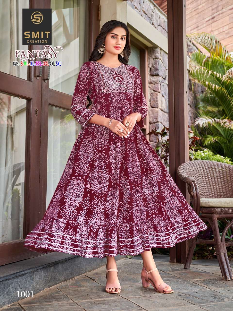 FANTASY BY SMIT CREATION 1001 TO 1008 SERIES RAYON WORK KURTIS