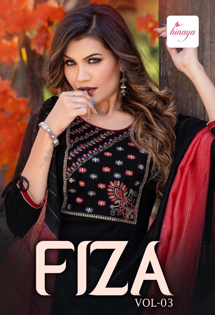 FIZA VOL-3 BY HINAYA 1001 TO 1004 SERIES RAYON STITCHED DRESSES