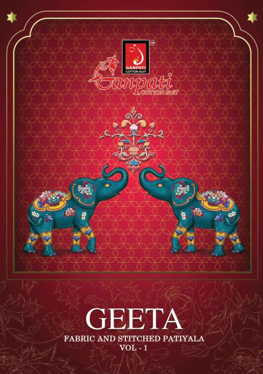 GEETA VOL-1 BY GANPATI COTTON SUIT 108 TO 122 SERIES COTTON PRINT DRESSES