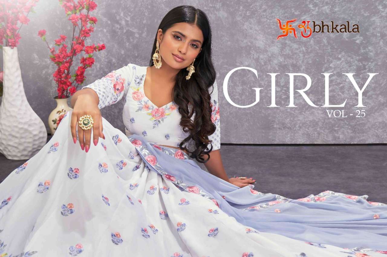 GIRLY VOL-25 BY SHUBHKALA 2251 TO 2257 SERIES GEORGETTE WORK LEHENGAS