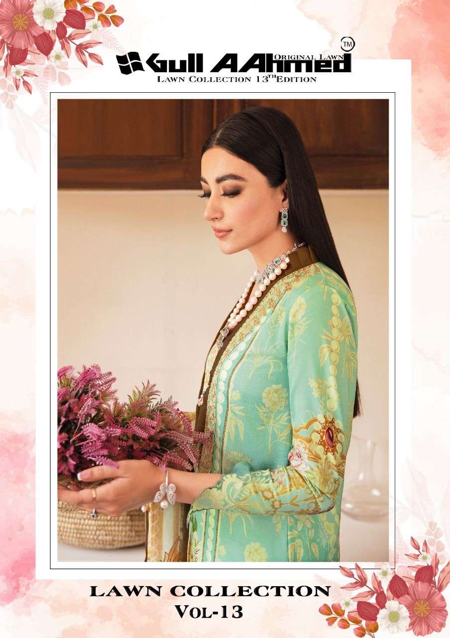 GULL AAHMAD VOL-13 BY GULL AAHMAD 121 TO 126 SERIES COTTON PRINT DRESSES