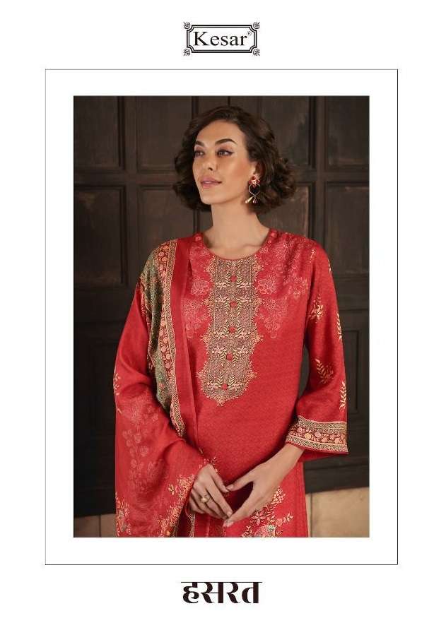 HASRAT BY KESAR 46001 TO 46006 SERIES STAPLE PASHMINA DRESSES