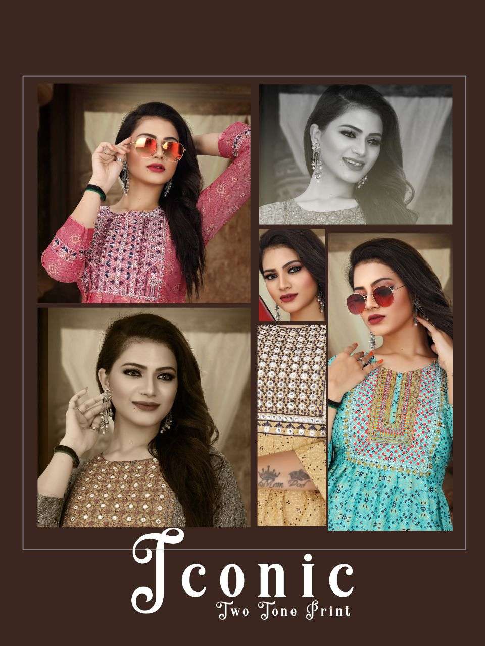 ICONIC BY ASLIWHOLESALE RAYON EMBROIDERY KURTIS