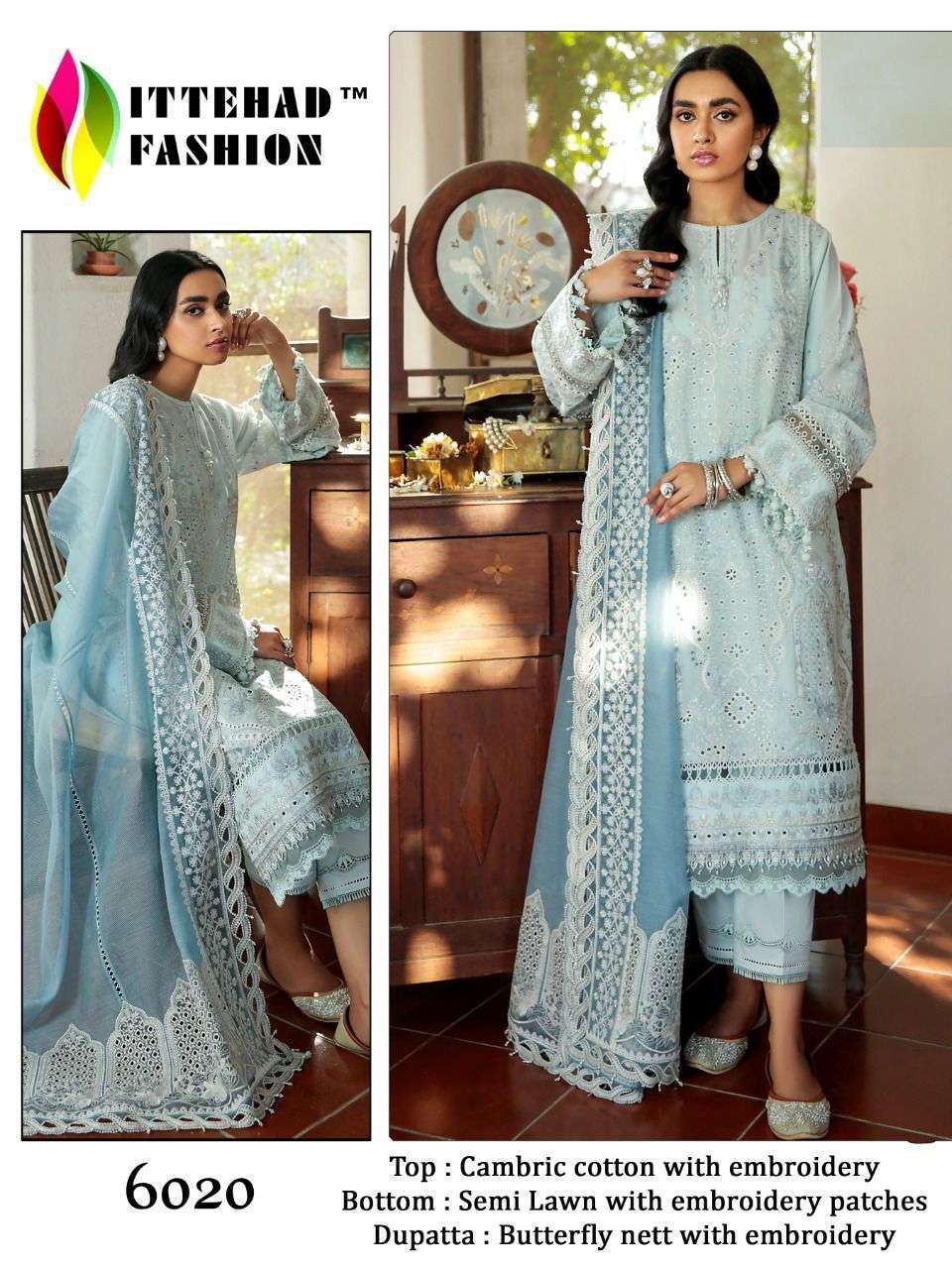 ITTEHAD 6020 HIT DESIGN BY ITTEHAD FASHION CAMBRIC COTTON PAKISTANI DRESS