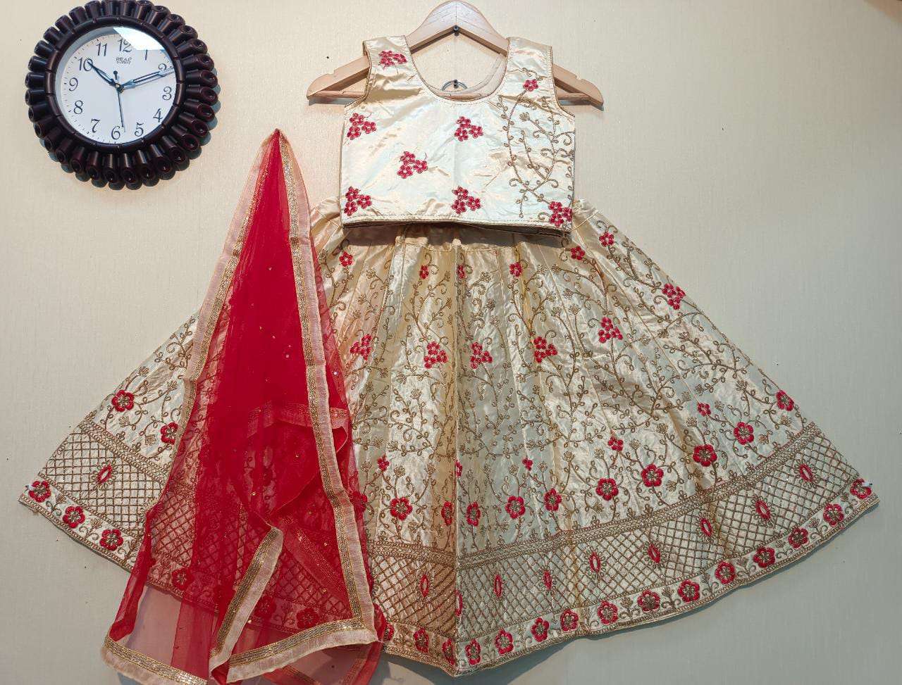 JHIL MIL VOL-2 BY ASLIWHOLESALE FANCY SATIN WORK STITCHED KIDS LEHENGAS