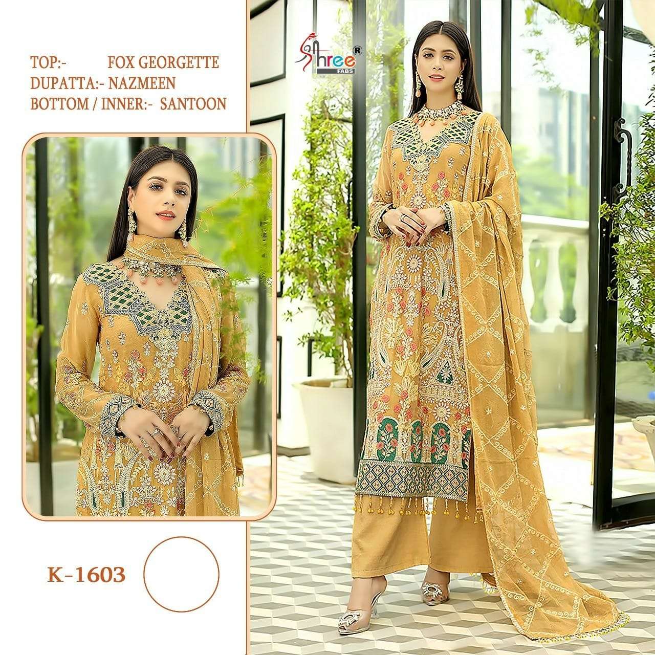 K-1603 HIT DESIGN BY SHREE FABS FAUX GEORGETTE PAKISTANI DRESS