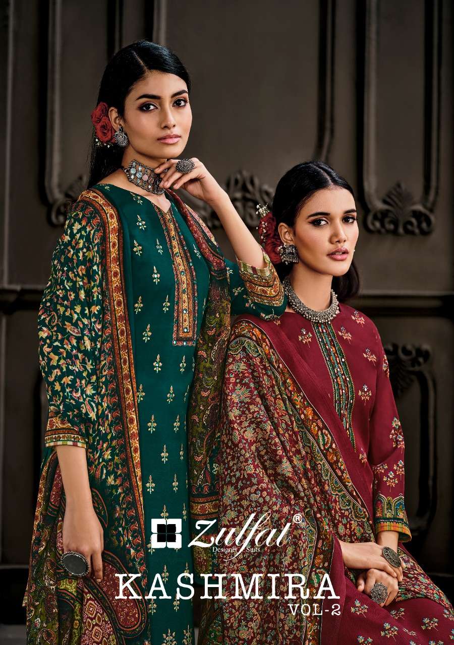 KASHMIRA VOL-2 BY ZULFAT 466-001 TO 466-010 SERIES PASHMINA DRESSES