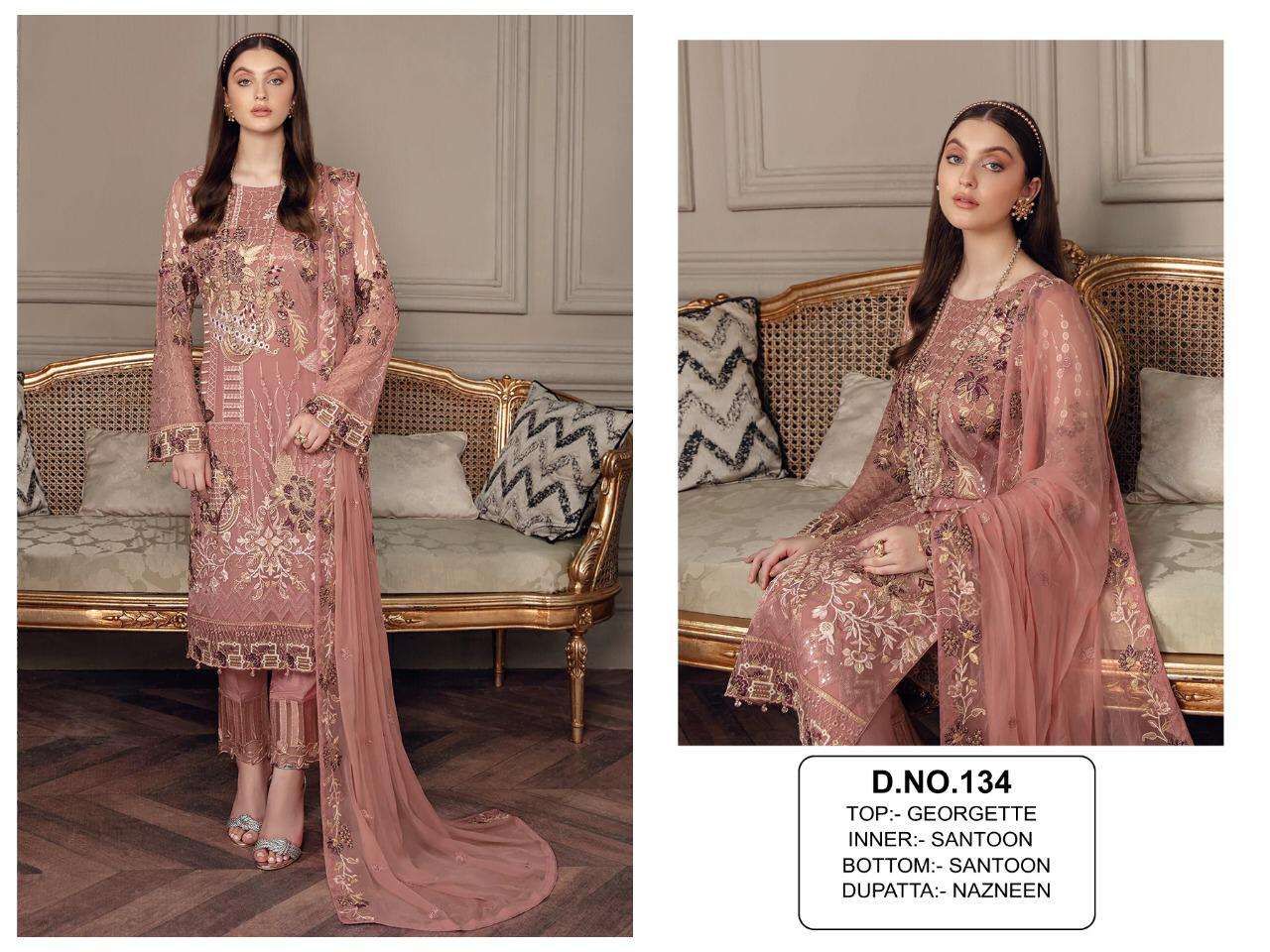 KF VOL-134 COLOURS BY ASLIWHOLESALE FAUX GEORGETTE PAKISTANI DRESSES