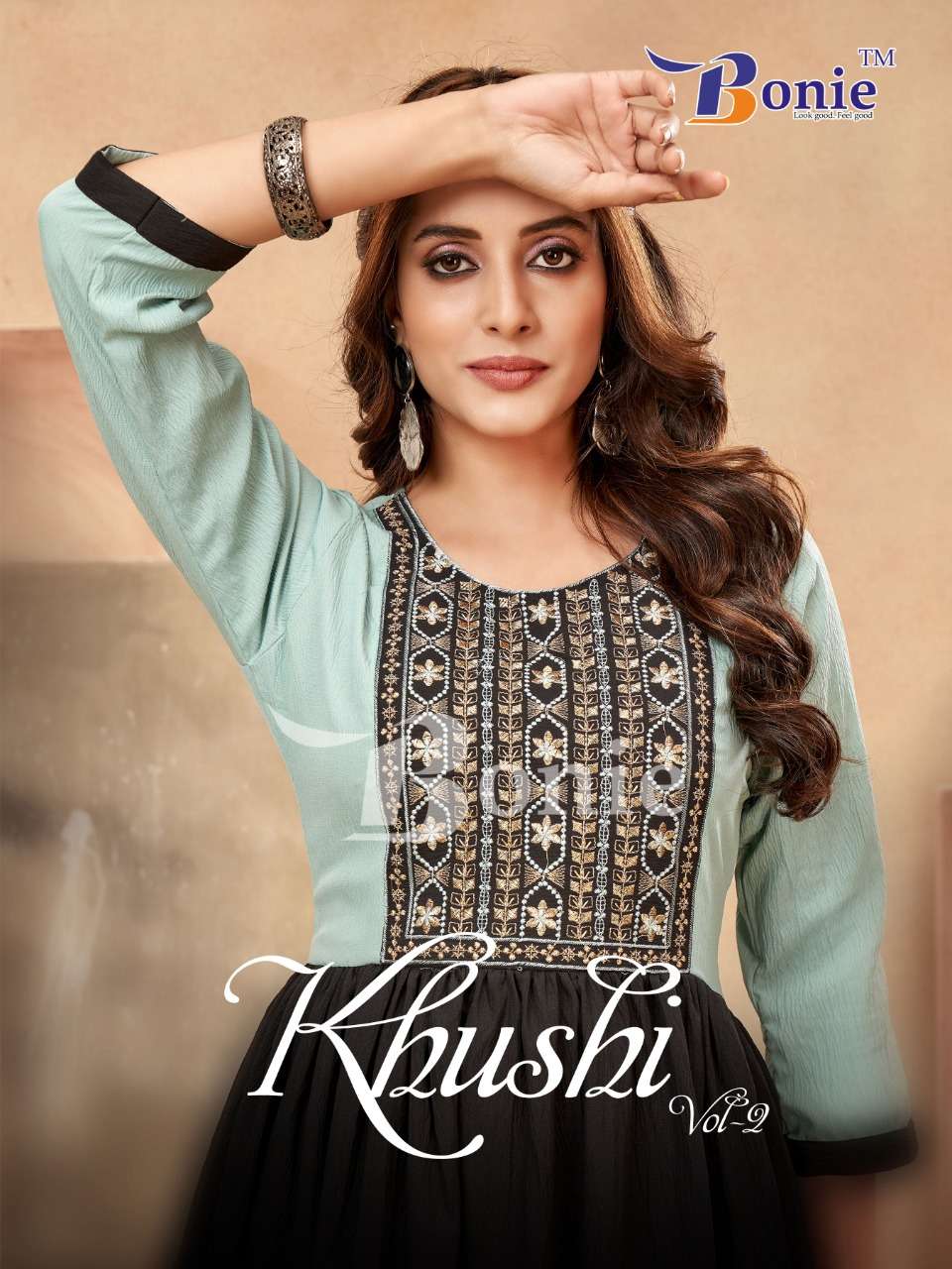 KHUSHI VOL-2 BY BONIE 2001 TO 2006 SERIES EMBROIDERY WRINKLE KURTIS