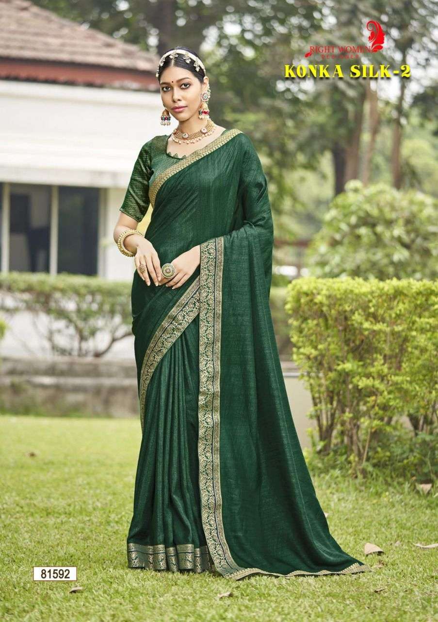 KONKA SILK VOL-2 BY RIGHT WOMEN 81591 TO 81598 SERIES VICHITRA SILK SAREES