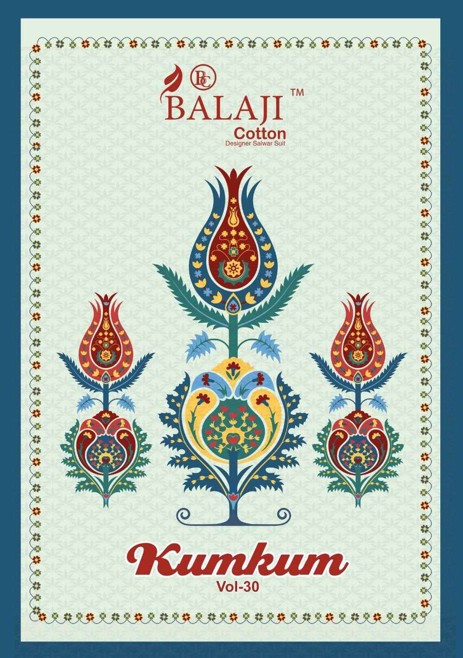 KUMKUM VOL-30 BY BALAJI COTTON 3001 TO 3020 SERIES COTTON PRINT DRESSES