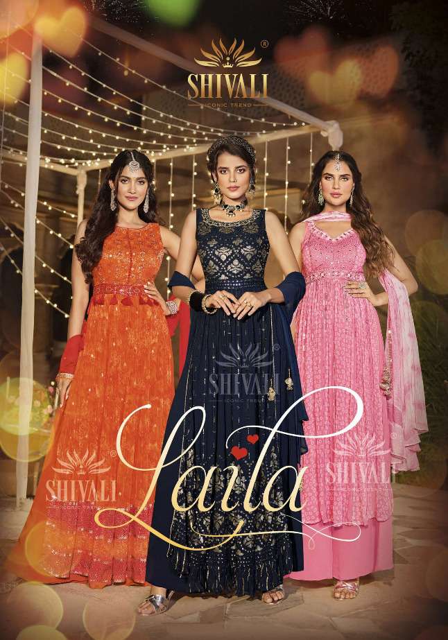 LAILA BY SHIVALI 1001 TO 1005 SERIES DESIGNER STITCHED SHARARA DRESSES