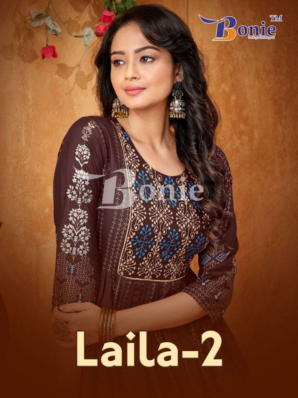 LAILA VOL-2 BY BONIE 2001 TO 2006 SERIES RAYON EMBROIDERY KURTIS