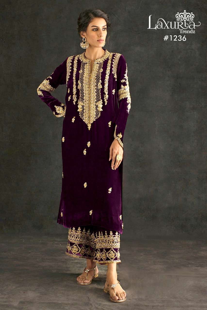 LAXURIA 1236 HIT DESIGN BY LAXURIA TRENDZ VELVET PAKISTANI TUNIC