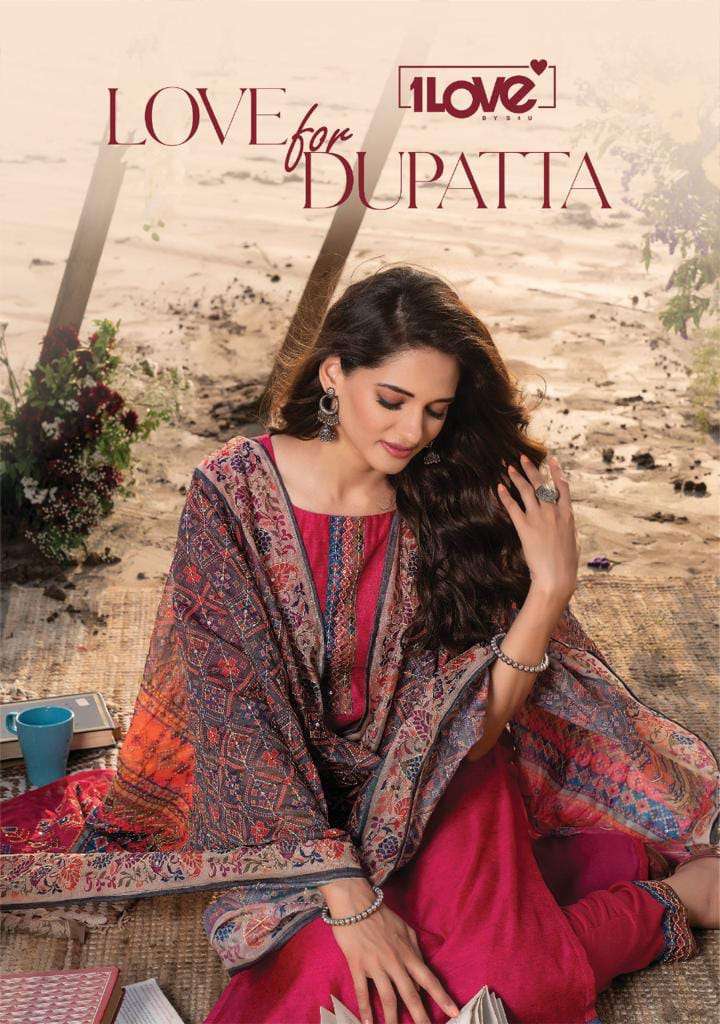 LOVE FOR DUPATTA BY 1LOVE 101 TO 107 SERIES FANCY PRINT STITCHED DRESSES