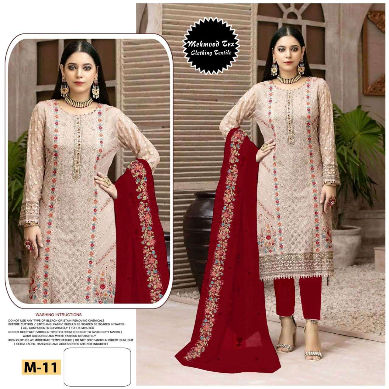 M-11 HIT DESIGN BY MEHMOOD TEX FAUX GEORGETTE WORK DRESS