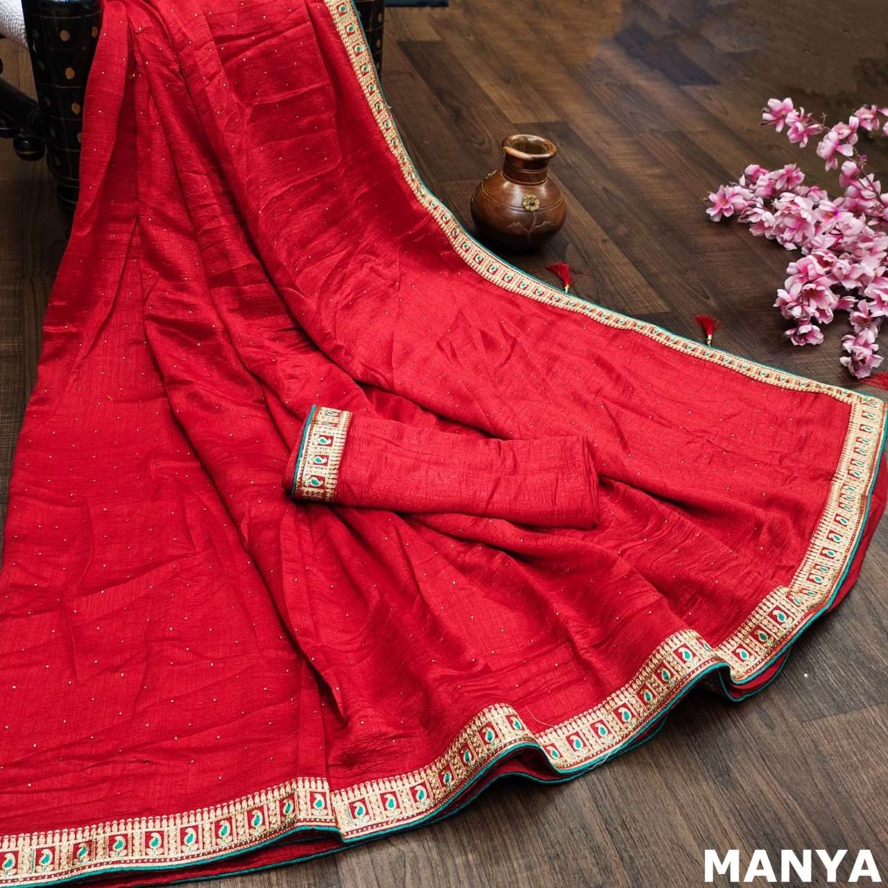 MANYA BY ASLIWHOLESALE VICHITRA SILK WORK SAREES