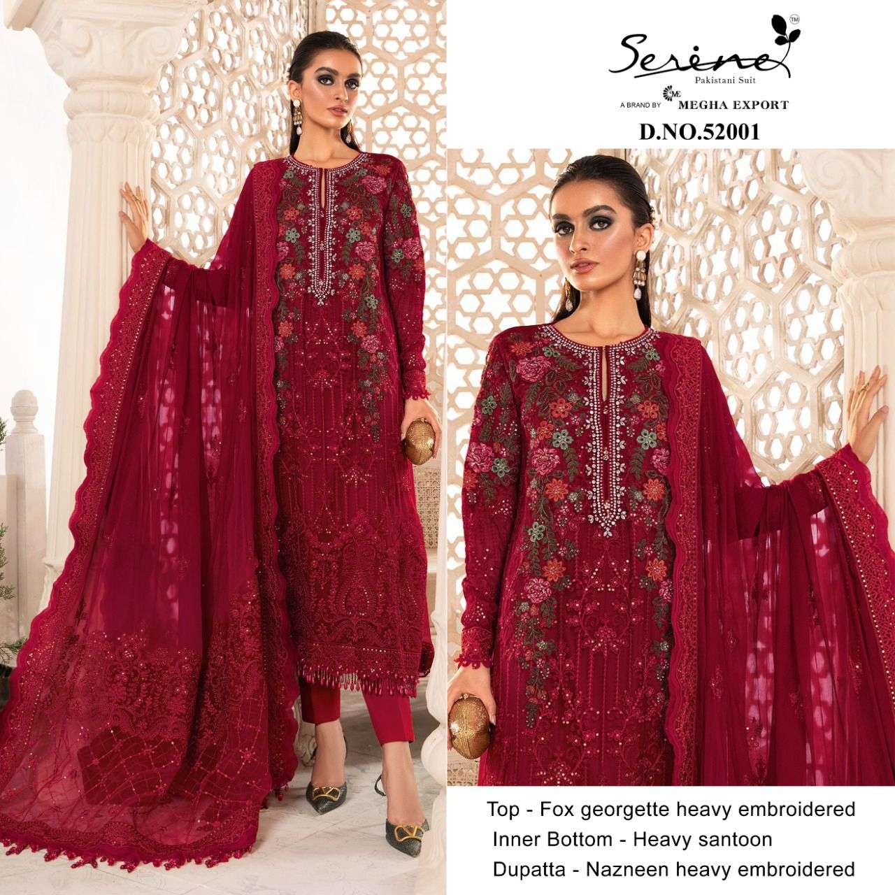 MARIA B 52001 BY SERENE FAUX GEORGETTE WORK PAKISTANI DRESS