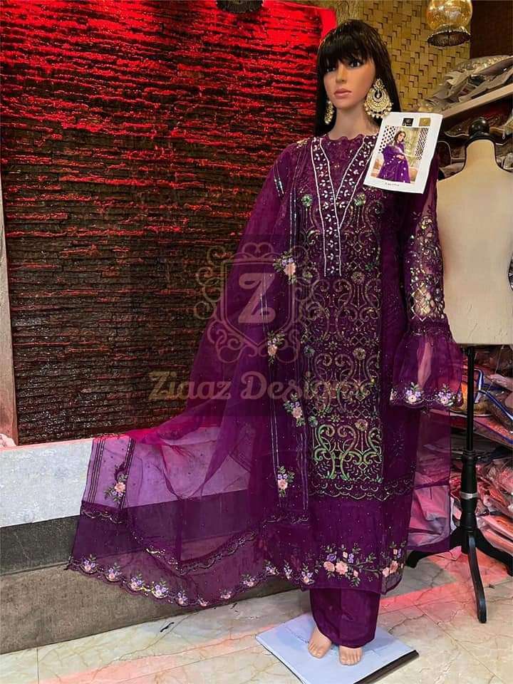 MARIA B DREAM BY ZIAAZ DESIGNS ORGANZA EMBROIDERY PAKISTANI DRESS