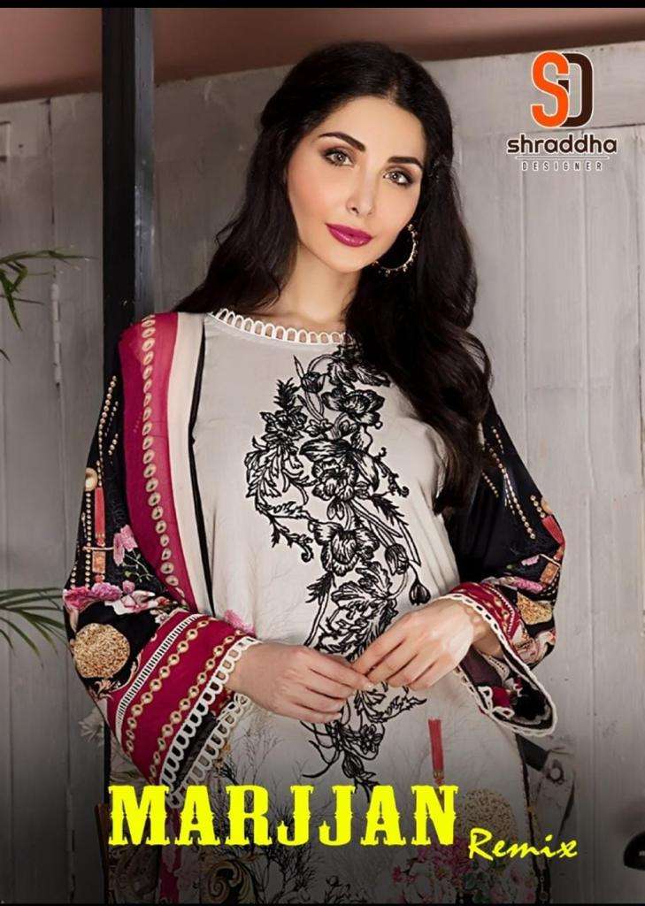 MARJJAN REMIX BY SHRADDHA DESIGNER 1001 TO 1005 SERIES LAWN COTTON PAKISTANI DRESSES