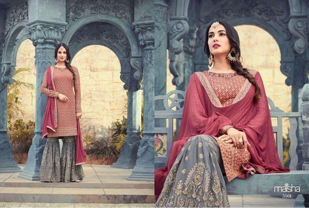 MASKEEN 5501 HIT DESIGN BY MAISHA GEORGETTE EMBROIDERY DRESS