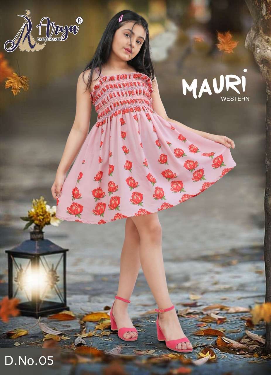 MAURI WESTERN BY ARYA DRESS MAKER 01 TO 06 SERIES POLY RAYON KIDS FROCKS