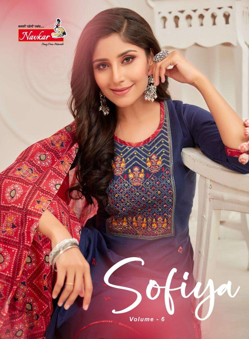 NAVKAR SOFIYA VOL-6 BY ASLIWHOLESALE 601 TO 610 SERIES COTTON STITCHED DRESSES