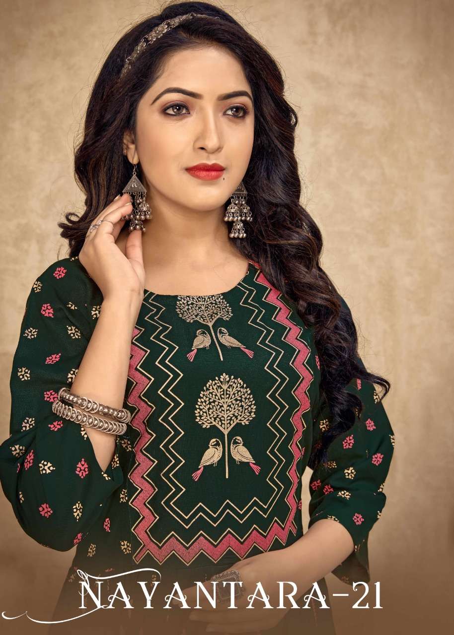 NAYATARA VOL-21 BY BANWERY 1007 TO 1012 SERIES RAYON PRINT GOWNS