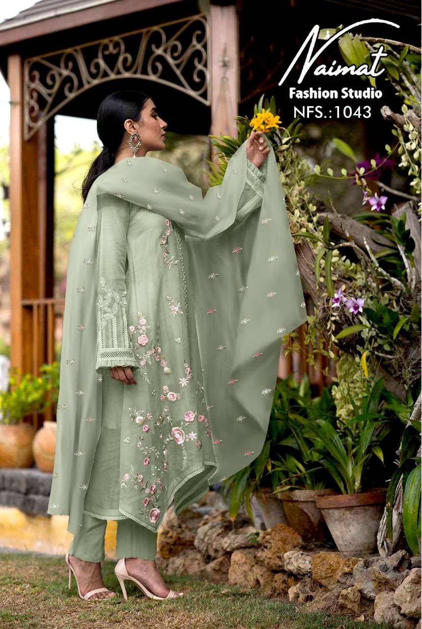 NFS 1043 COLOURS BY NAIMAT FASHION STUDIO PURE FAUX STITCHED DRESSES