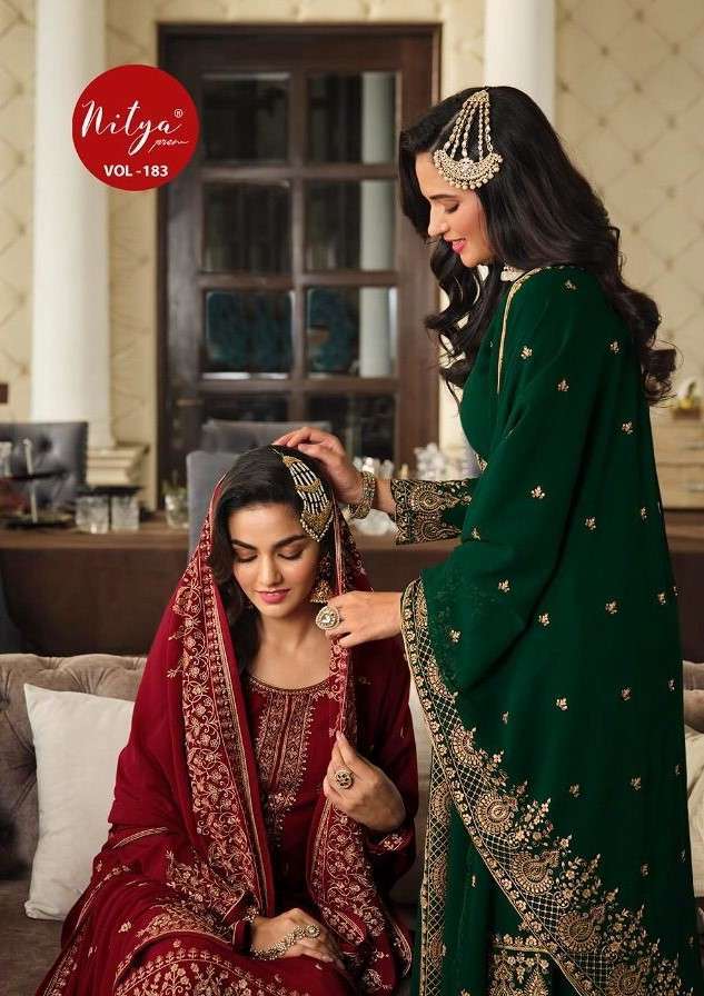 NITYA VOL-183 BY LT FABRICS 8301 TO 8306 SERIES GEORGETTE SHARARA DRESSES