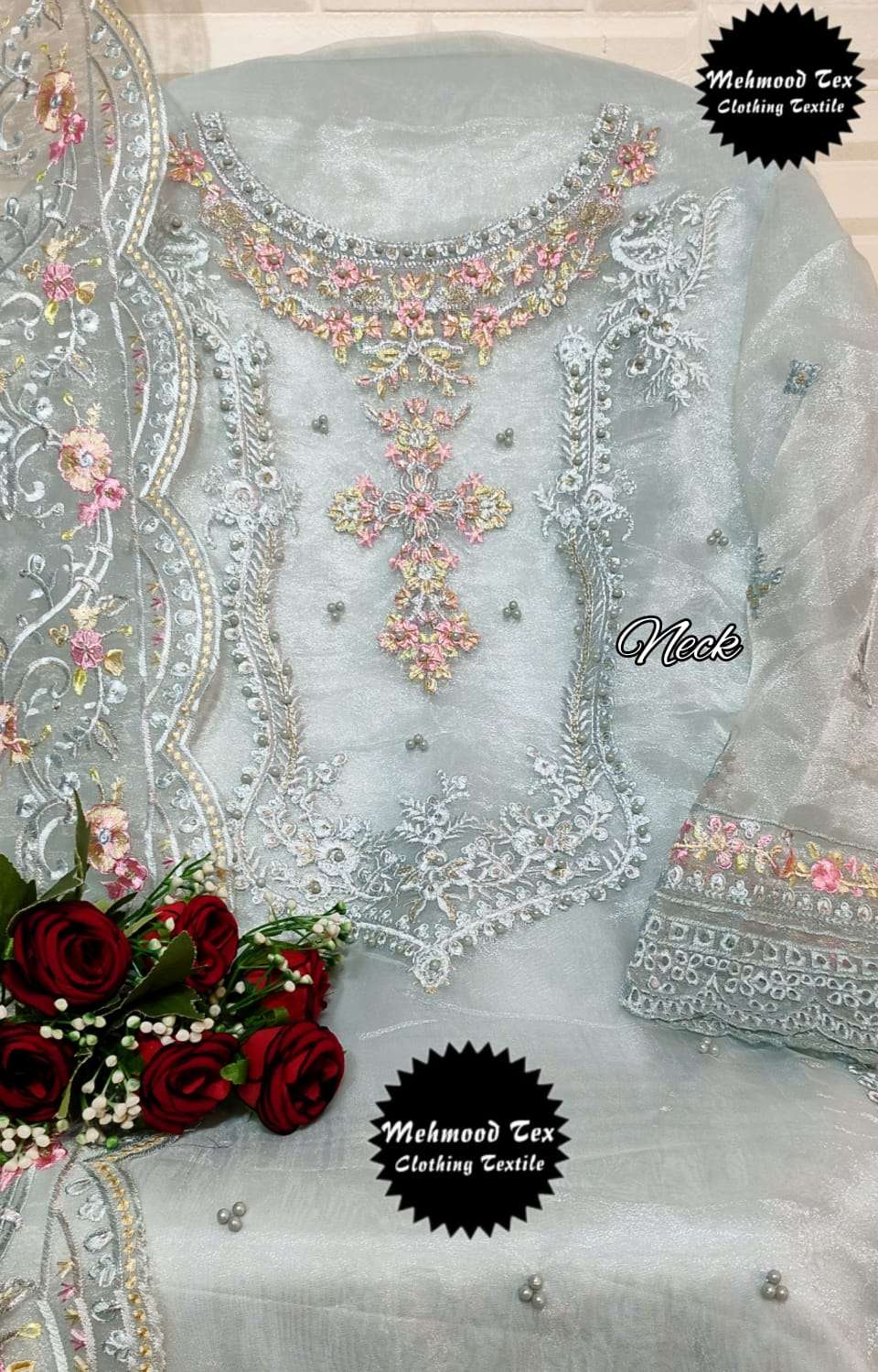 NOOR M-10 BY MEHMOOD TEX ORGANZA EMBROIDERY PAKISTANI DRESS