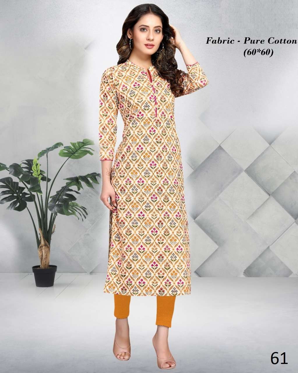 OLIVIA BY ASLIWHOLESALE PURE COTTON JAIPURI PRINT KURTIS