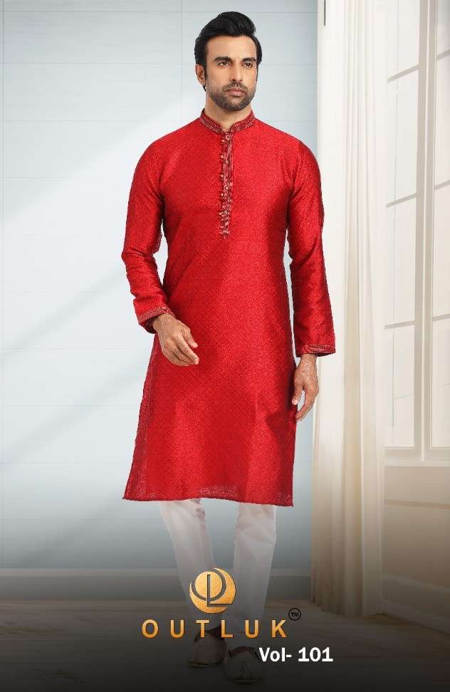 OUTLUK VOL-101 BY OUTLUK 101001 TO 101009 SERIES MENS KURTAS WITH PAJAMA