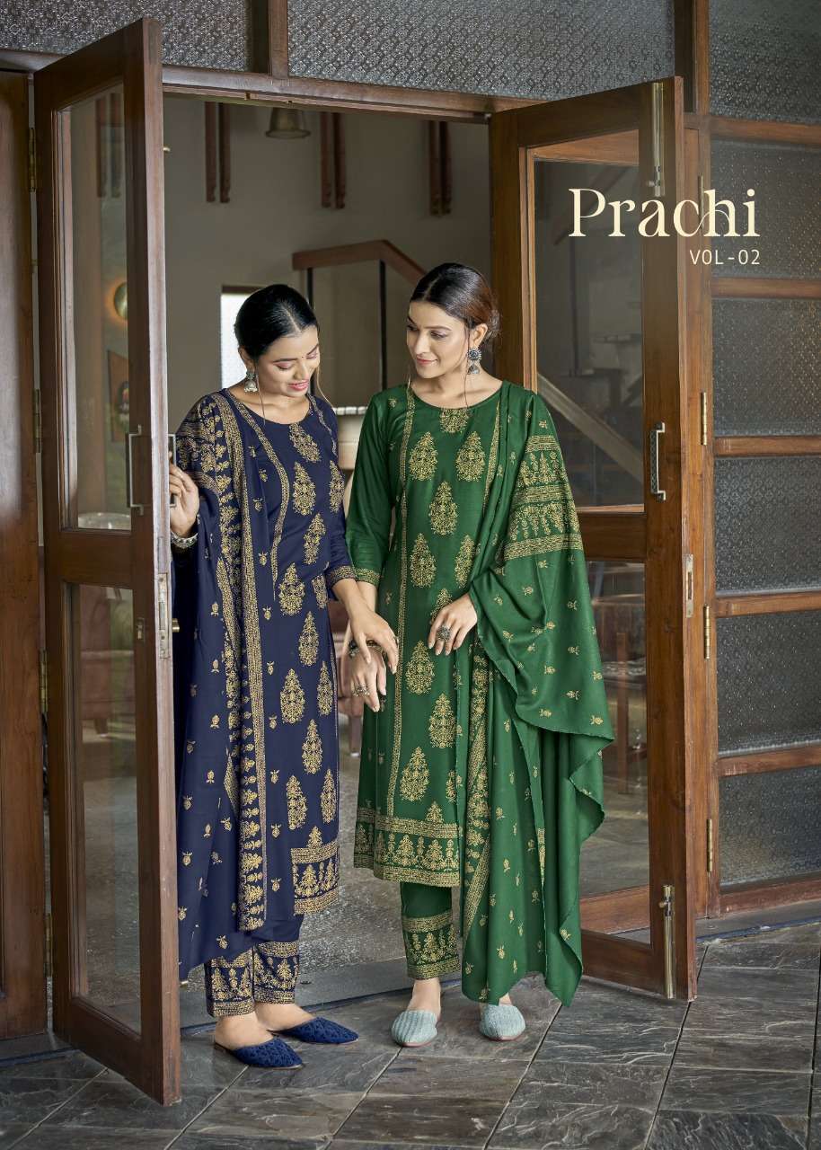 PRACHI VOL-2 BY BANWERY 1001 TO 1006 SERIES RAYON PRINT STITCHED DRESSES