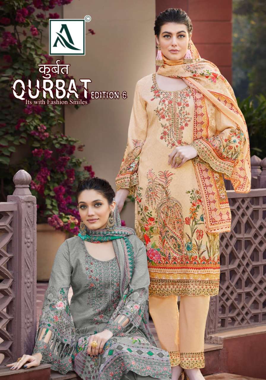 QURBAT VOL-6 BY ALOK SUIT 1144-001 TO 1144-008 SERIES COTTON DRESSES