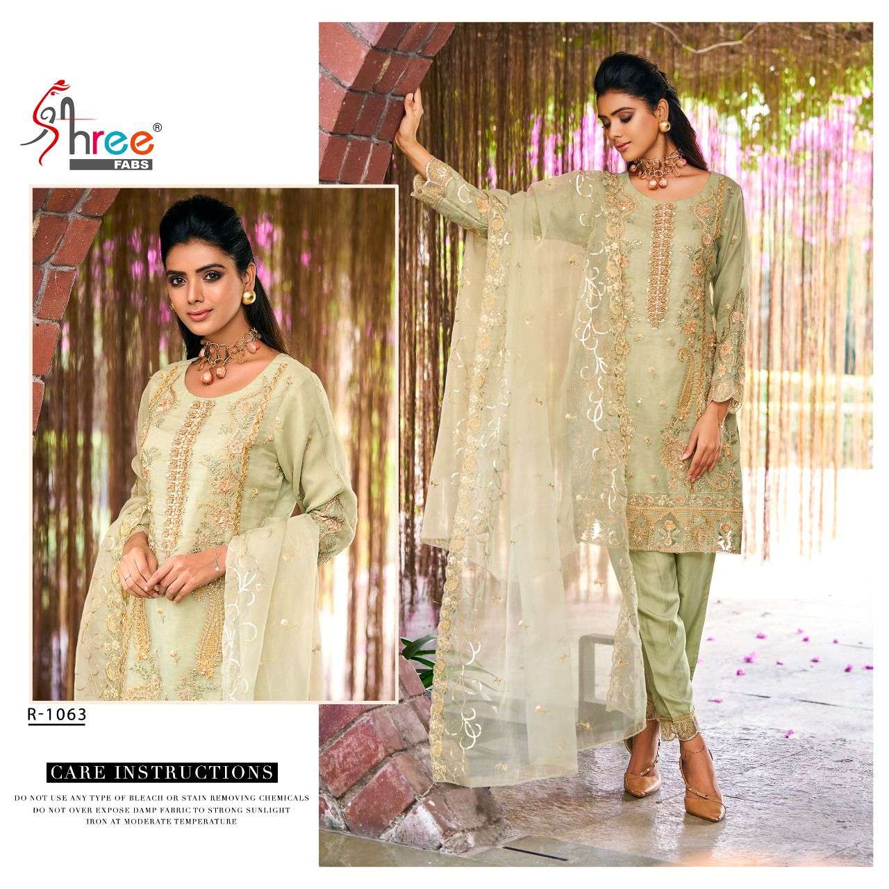 R-1063 HIT DESIGN BY SHREE FABS ORGANZA EMBROIDERY PAKISTANI STITCHED DRESS