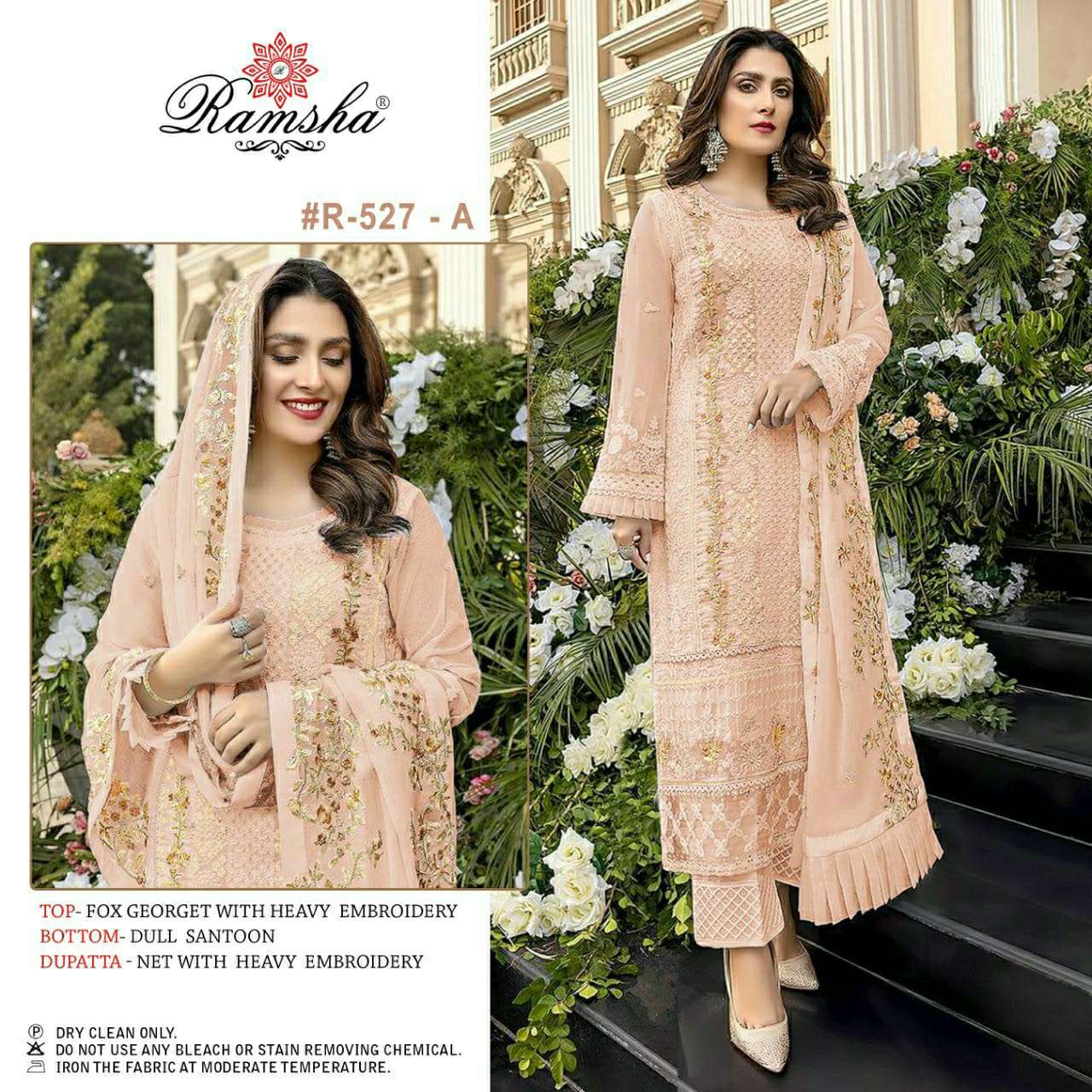 R-527 NX BY RAMSHA 527-A TO 527-D SERIES GEORGETTE EMBROIDERY DRESSES