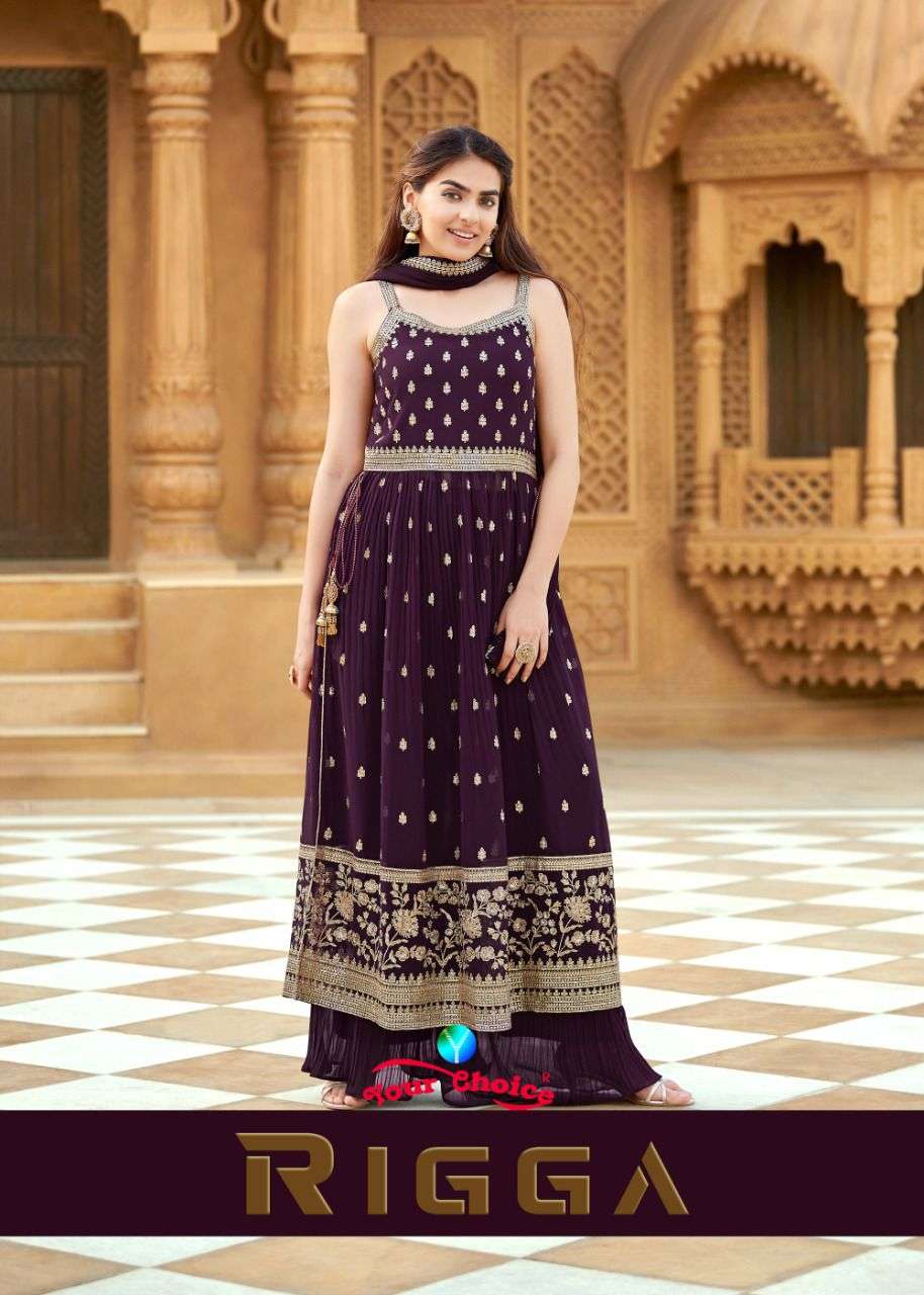 RIGGA BY YOUR CHOICE 4417 TO 4422 SERIES BLOMING GEORGETTE SHARARA DRESSES