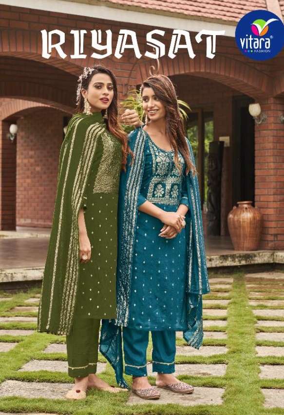 RIYASAT BY VITARA FASHION 1001 TO 1004 SERIES VISCOSE STITCHED DRESSES