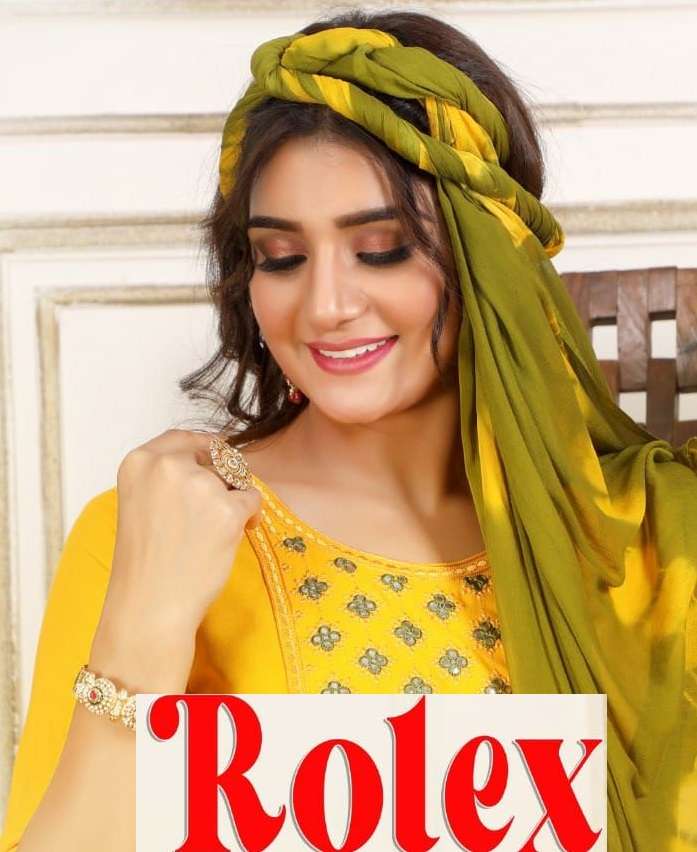 ROLEX BY MANJEERA 101 TO 108 SERIES RAYON WORK STITCHED DRESSES