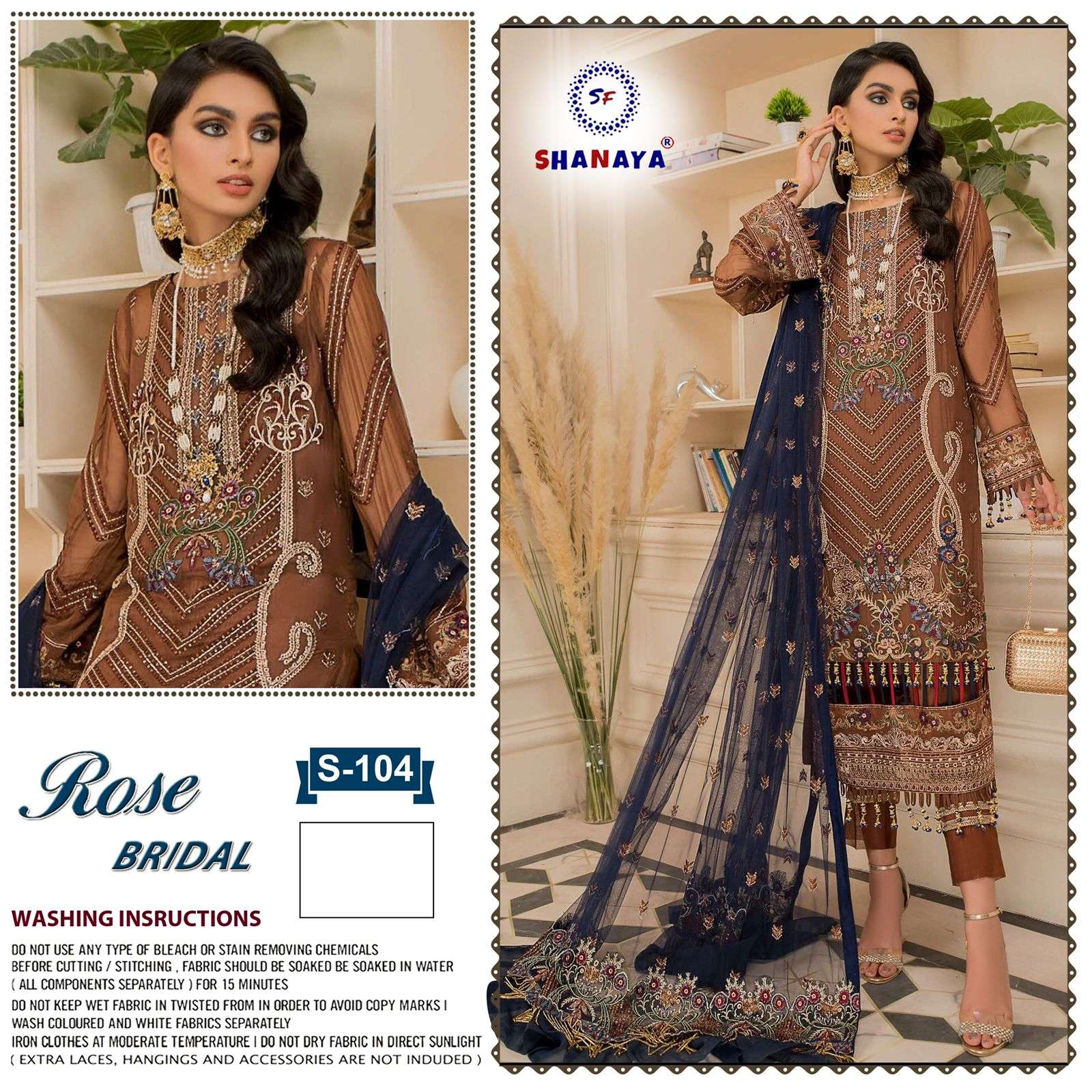 ROSE BRIDAL S-104 BY SHANAYA FASHION FAUX GEORGETTE PAKISTANI DRESS