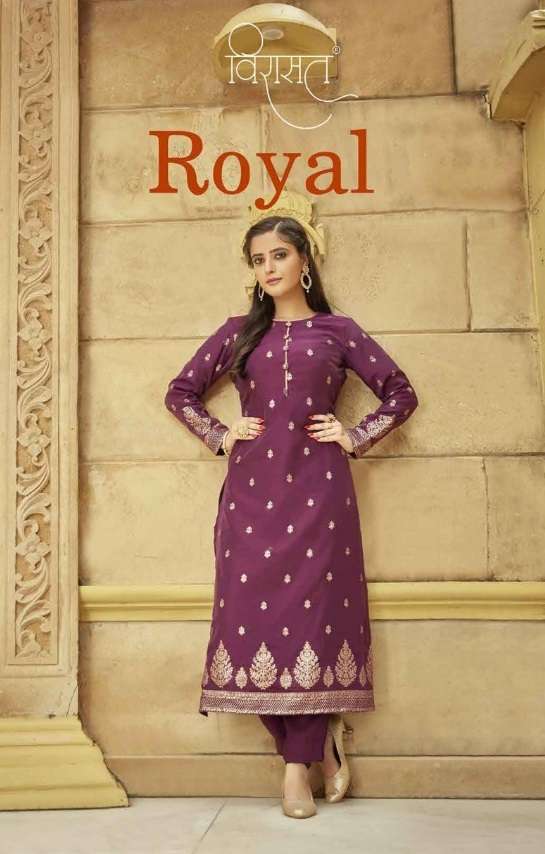 ROYAL BY VIRASAT 3001 TO 3006 SERIES VISCOSE JACQUARD KURTIS