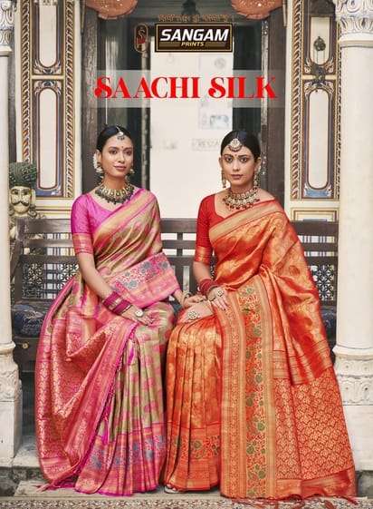 SAACHI SILK BY SANGAM PRINTS 1001 TO 1006 SERIES KANJEEVARAM SILK SAREES