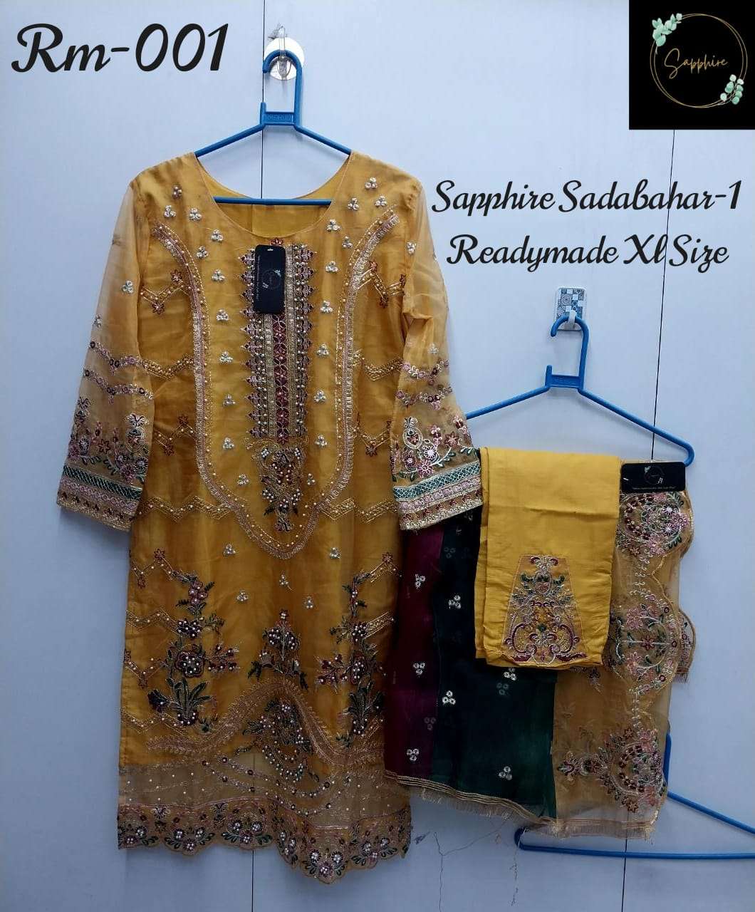 SADABAHAR VOL-1 BY ASLIWHOLESALE ORGANZA WORK STITCHED DRESSES