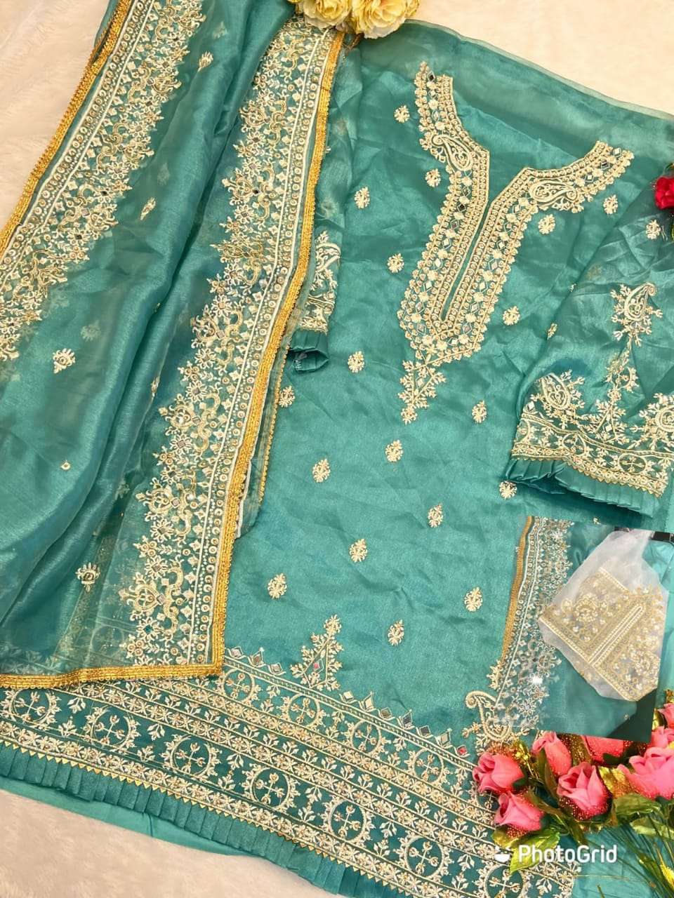 SADABAHAR VOL-3 BY ASLIWHOLESALE ORGANZA EMBROIDERY MIRROR WORK DRESSES