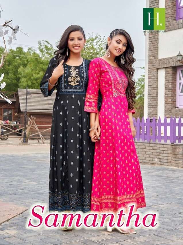 SAMANTHA BY H DOT 01 TO 10 SERIES RAYON WORK KURTIS