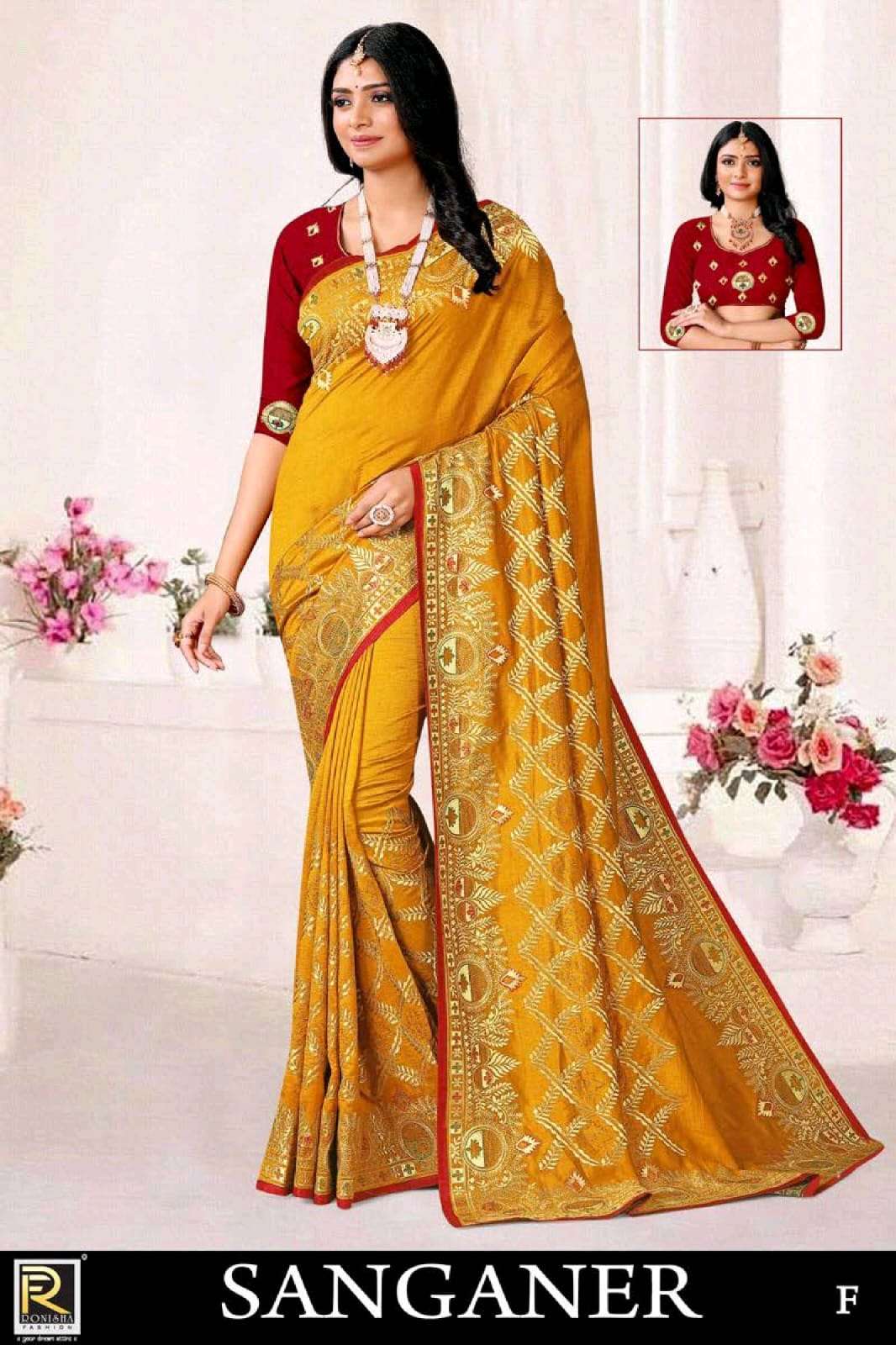 SANGANER BY RONISHA FASHION VICHITRA SILK EMBROIDERY WORK SAREES