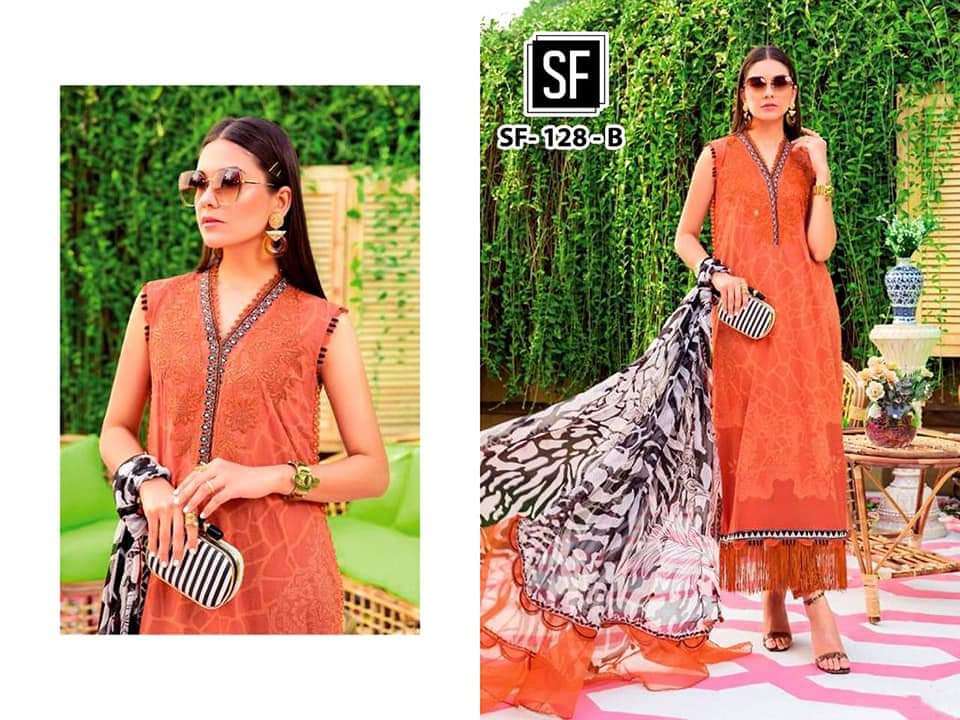 SF-128 HIT DESIGN BY SF FASHION CAMBRIC COTTON PAKISTANI DRESS