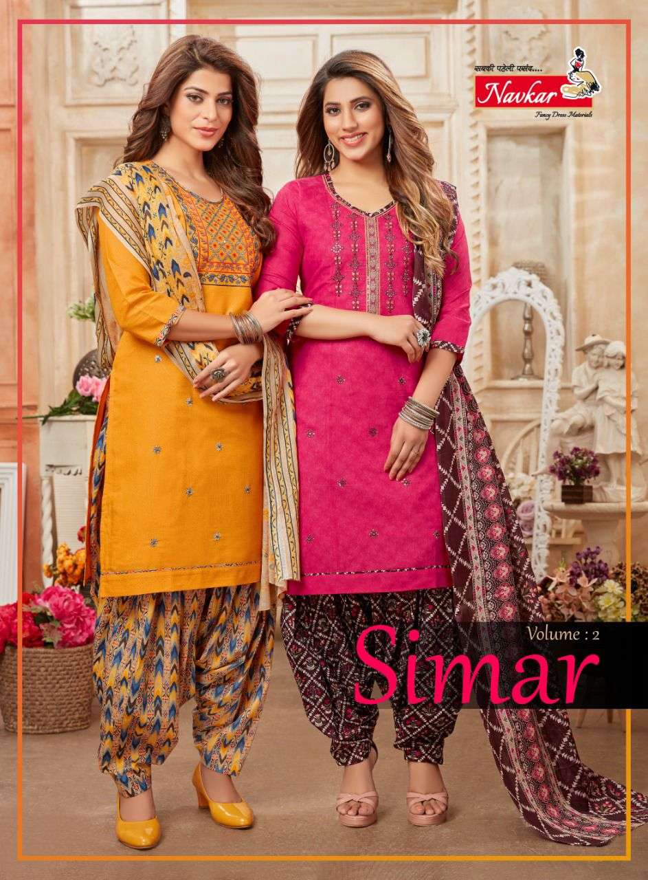 SIMAR VOL-2 BY NAVKAR 201 TO 210 SERIES RAYON WORK STITCHED DRESSES